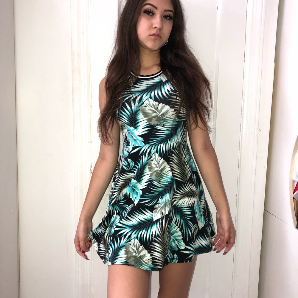 VS Pink Tropical Halter Dress